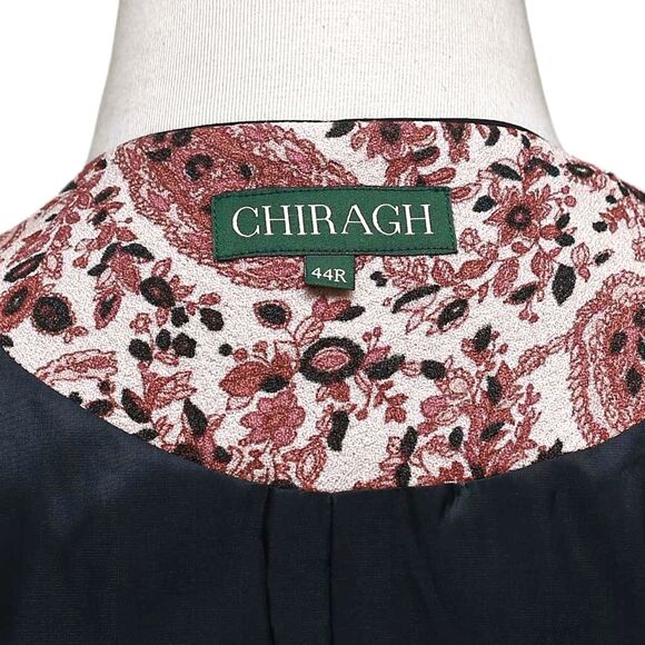 Mens Paisley Vest 44R Red Beige Waistcoat XL Formal Wedding Prom Party Groom - Picture 3 of 9